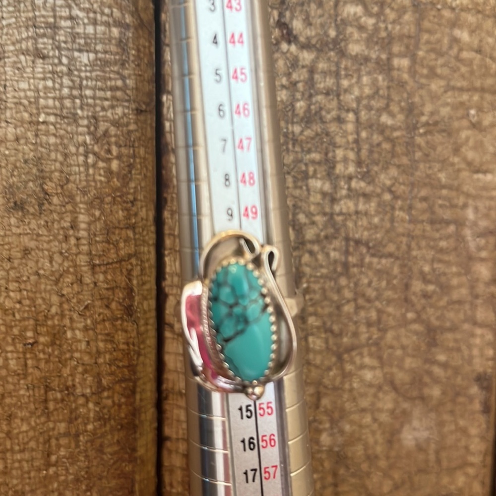 Navajo Artist CT Vintage Turquoise Sterling Silver Ring - Picture 9 of 14